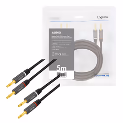 LogiLink CA1211 câble audio 5 m 2 x connecteur banane Noir - Vue supplémentaire 5