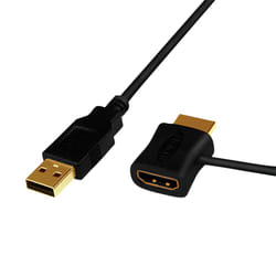 LogiLink CH0081 câble vidéo et adaptateur HDMI Type A (Standard) HDMI + USB Noir