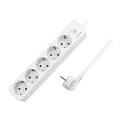 LogiLink LPS246 multiprise 1,5 m 5 sortie(s) CA Intérieure Blanc