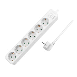 LogiLink LPS247 multiprise 1,5 m 6 sortie(s) CA Intérieure Blanc