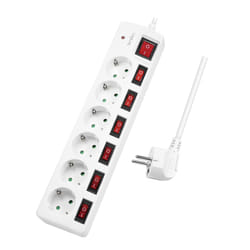 LogiLink LPS250 multiprise 1,5 m 6 sortie(s) CA Intérieure Blanc