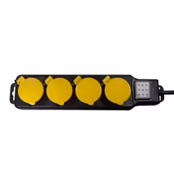 LogiLink LPS254 multiprise 1,5 m 4 sortie(s) CA Extérieure Noir, Jaune