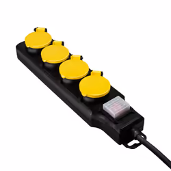 LogiLink LPS254 multiprise 1,5 m 4 sortie(s) CA Extérieure Noir, Jaune