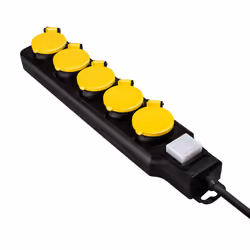 LogiLink LPS255 multiprise 1,5 m 5 sortie(s) CA Extérieure Noir, Jaune