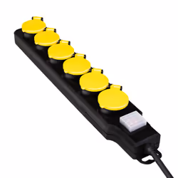 LogiLink LPS256 multiprise 1,5 m 6 sortie(s) CA Extérieure Noir, Jaune
