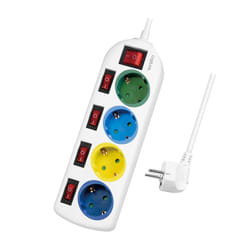 LogiLink LPS257 multiprise 1,5 m 4 sortie(s) CA Intérieure Blanc