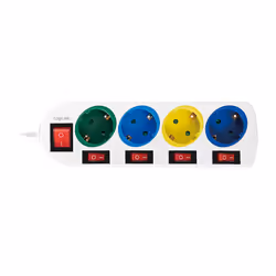 LogiLink LPS257 multiprise 1,5 m 4 sortie(s) CA Intérieure Blanc