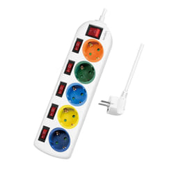 LogiLink LPS258 multiprise 1,5 m 5 sortie(s) CA Intérieure Blanc