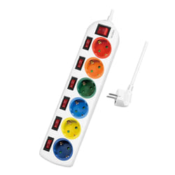 LogiLink LPS259 multiprise 1,5 m 6 sortie(s) CA Intérieure Blanc