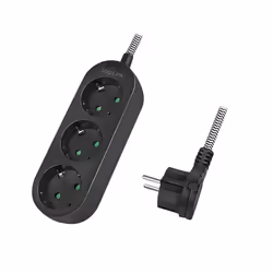 LogiLink LPS261, 1,5 m, Intérieure, IP20, 1,5 mm², Noir, Blanc, 3 sortie(s) CA