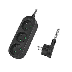 LogiLink LPS261 multiprise 1,5 m 3 sortie(s) CA Intérieure Noir, Blanc