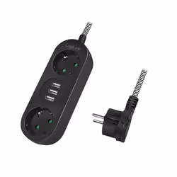 LogiLink LPS262U, 1,5 m, Intérieure, IP20, 1,5 mm², Noir, CE