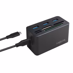 LogiLink CR0046 station d'accueil Avec fil USB 3.2 Gen 1 (3.1 Gen 1) Type-C Noir