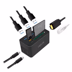LogiLink UA0370 station d'accueil Avec fil USB 3.2 Gen 1 (3.1 Gen 1) Type-C Noir - Vue supplémentaire 6