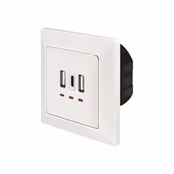 LogiLink PA0254, 2 x USB A + 1 x USB C, Blanc, 230 V, 50 Hz, 5 V, 3 A