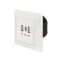 LogiLink PA0254 prise de courant 2 x USB A + 1 x USB C Blanc