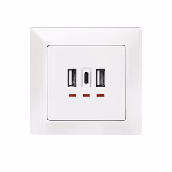 LogiLink PA0254 prise de courant 2 x USB A + 1 x USB C Blanc