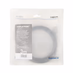 LogiLink CDA0102 câble DisplayPort 3 m Gris, Noir