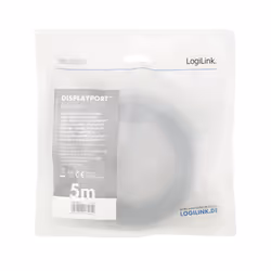 LogiLink CDA0103 câble DisplayPort 5 m Noir, Gris