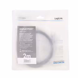 LogiLink CDA0105 câble DisplayPort 2 m Noir, Gris