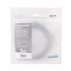 LogiLink CDA0106 câble DisplayPort 3 m Noir, Gris