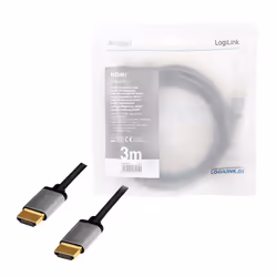 LogiLink CHA0102 câble HDMI 3 m HDMI Type A (Standard) Noir, Gris - Vue supplémentaire 4