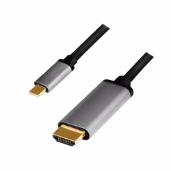 LogiLink CUA0101, USB 3.2 Gen1 Type-C, HDMI-A, 1,8 m, Noir, Gris