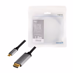 LogiLink CUA0101 changeur de genre de câble USB 3.2 Gen1 Type-C HDMI-A Noir, Gris - Vue supplémentaire 4