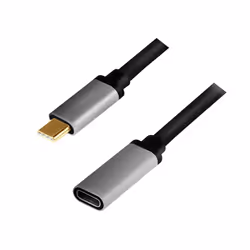 LogiLink CUA0105, 0,5 m, USB C, USB C, USB 3.2 Gen 2 (3.1 Gen 2), 10000 Mbit/s, Noir, Gris