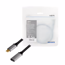 LogiLink CUA0105 câble USB 0,5 m USB 3.2 Gen 2 (3.1 Gen 2) USB C Noir, Gris - Vue supplémentaire 4