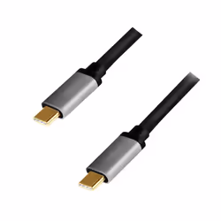 LogiLink CUA0107, 1 m, USB C, USB C, USB 3.2 Gen 2 (3.1 Gen 2), 10000 Mbit/s, Noir, Gris