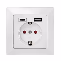 LogiLink PA0262 prise de courant CEE 7/3 + USB Blanc - Vue supplémentaire 2