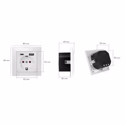 LogiLink PA0262 prise de courant CEE 7/3 + USB Blanc - Vue supplémentaire 7
