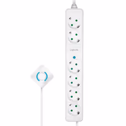 LogiLink LPS271 multiprise 1,5 m 6 sortie(s) CA Intérieure Blanc