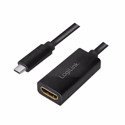 LogiLink UA0380, 0,15 m, USB Type-C, HDMI, Mâle, Femelle, Droit