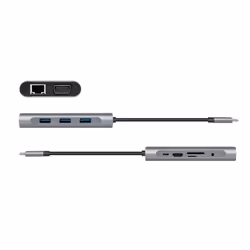 LogiLink UA0383 station d'accueil Avec fil USB 3.2 Gen 1 (3.1 Gen 1) Type-C Argent - Vue supplémentaire 4