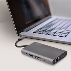 LogiLink UA0383 station d'accueil Avec fil USB 3.2 Gen 1 (3.1 Gen 1) Type-C Argent - Vue supplémentaire 6