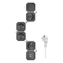 LogiLink LPS276U multiprise 1,5 m 4 sortie(s) CA Intérieure Gris