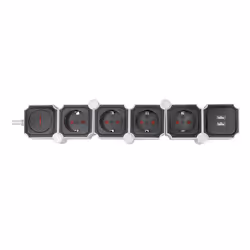 LogiLink LPS276U multiprise 1,5 m 4 sortie(s) CA Intérieure Gris