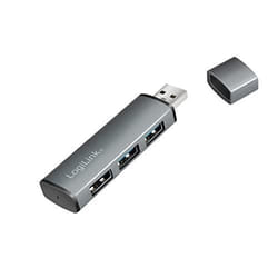 LogiLink USB 3.2 Gen 2 Hub, 3-port, USB-A, aluminum, grey