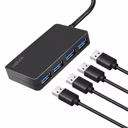 LogiLink UA0396 hub & concentrateur USB 3.2 Gen 1 (3.1 Gen 1) Type-A 5000 Mbit/s Noir