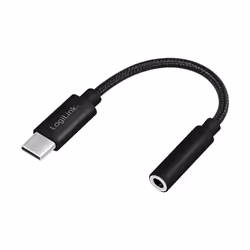 LogiLink UA0398, 3.5mm TRRS, Mâle, USB Type-C, Mâle, 0,13 m, Noir