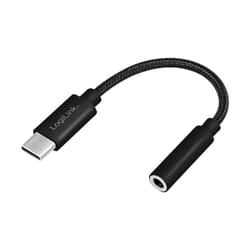 LogiLink UA0398 câble audio 0,13 m 3.5mm TRRS USB Type-C Noir