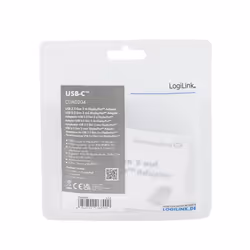LogiLink CUA0204 changeur de genre de câble USB-C DisplayPort Noir, Gris - Vue supplémentaire 4