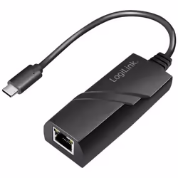 LogiLink USB Adapter, USB 3.2 Gen 1x1, USB-C to Gigabit Ethernet, black