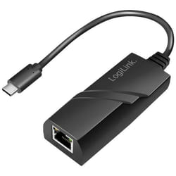 LogiLink USB Adapter, USB 3.2 Gen 1x1, USB-C to Gigabit Ethernet, black