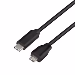 LogiLink CU0196, 0,5 m, USB C, Micro-USB B, USB 2.0, 480 Mbit/s, Noir
