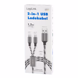 LogiLink CU0202 câble USB USB 2.0 1,2 m USB A USB C/Micro-USB A Gris - Vue supplémentaire 8