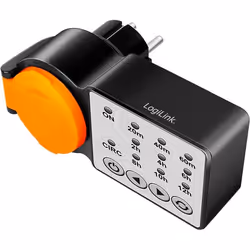 Minuterie Extérieure Logilink, Cee 7/3, Minuterie, Ip44, 3600 W, Noir/orange - Vue supplémentaire 2