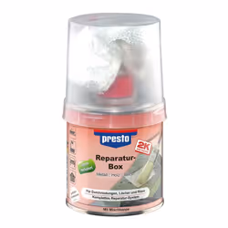 Boîte de réparation presto Paquet de réparation avec une résine de polyester insaturé, élastique, durcisseur et mat de fibre  ...